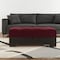 Homeroots 52" Burgundy and Brown Microfiber And Faux Leather Tufted Storage Ottoman 608888 - alternate 1