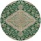 Homeroots 8' Emerald Beige And Brown Round Oriental Washable Indoor Outdoor Area Rug 605243 - alternate 9