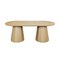 Homeroots 86" Natural Solid Wood Pedestal Base Oval Dining Table 720704 - alternate 1
