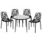 Leisuremod Devon 5-Piece Aluminum Patio Dining Set, Tempered Glass Top Table & 4 Stackable Chairs, Black DT31C4BL - alternate 1