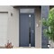 Vdomdoors Steel Door Cynex 6777 Grey Transom Window Stainless Inserts Single Modern Painted-W36xH80+16-Left I CYNEX6777EXD-GRE-W36 x H80+16-Left-hand Inswing - alternate 7