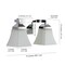 Jonathan Y Staunton 15" 2-Light Farmhouse Cottage Metal LED Vanity Light with Frosted Glass Shades, Chrome JYL7523B - alternate 15