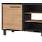Homeroots 59" Black And Natural Wood Enclosed and Open Storage TV Stand 535164 - alternate 9