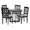 Baxton Studio Alena Modern Grey Fabric and Dark Brown Finished Wood 5-Piece Dining Set 255-9402-10898-ZORO - alternate 1