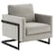 Leisuremod Lincoln Velvet Accent Armchair with Black Frame, Light Grey LAB31LGR - alternate 1