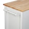 Homeroots 42in Natural and White Butcher Block and Iron Rolling Kitchen Cart With Storage 402544 - alternate 7