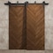 Sartodoors Sliding Closet Barn Bypass Doors 72 x 80 inches, Ego 5005 Cognac Oak Veneer, Modern 6.6ft Rails Ha EGO5005BBB-DKO-72 - alternate 6