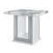 Homeroots 24" White and Silver Faux Marble and Wood Pedestal End Table 560102 - alternate 7