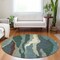 Homeroots 8' Sage Brown And Beige Round Abstract Washable Indoor Outdoor Area Rug 601004 - alternate 8