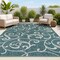 Jonathan Y Maribel Traditional Classic All-Over Scroll Turquoise/Cream 5 ft. x 8 ft. Indoor/Outdoor Area Rug TSN205E-5 - alternate 1