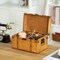 Vintiquewise Farmhouse Antique-Style Wood Treasure Chest with Leather Straps & Front Latch, Large QI004849.L - alternate 7