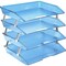 Acrimet Facility 4 Tier Letter Tray Side Load Letter Size Desktop File Organizer Plastic Clear Blue 256.2 - alternate 1