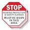 Signmission Stop Hearing Protection & Safety Gl, 10 inch X 10 inch, Aluminum Metal Signs, 2PK OC-A-2PACK-10-220 - alternate 1