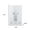 Homeroots 74" White Mirrored Three Door Three Drawer Combo Dresser 568817 - alternate 7