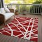 Homeroots 3' X 5' Red And Ivory Geometric Washable Indoor Outdoor Area Rug 600486 - alternate 9