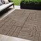 Homeroots 5' X 8' Brown And Ivory Geometric Washable Indoor Outdoor Area Rug 600805 - alternate 1