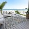 Homeroots 3' X 5' Denim Blue Beige And Brown Floral Washable Indoor Outdoor Area Rug 605849 - alternate 9