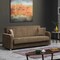 Homeroots 87" Beige Chenille Convertible Futon Sleeper Sofa And Toss Pillows With Storage 607132 - alternate 8