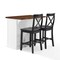 Crosley Bartlett Wood Top Kitchen Island W/X-Back Stools KF30092WH-BK - alternate 10