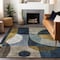 Homeroots 3' X 5' Blue Gold And Gray Abstract Washable Indoor Outdoor Area Rug 604488 - alternate 8