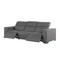 Homeroots 110" Dark Gray Top Grain Leather Reclining Metal USB Sofa 720302 - alternate 10