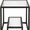 Homeroots 22" Black And Clear Glass And Steel Square End Table With Shelf 544206 - alternate 9