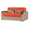 Homeroots 74" Orange Chenille Sleeper Sofa And Toss Pillows With Brown Legs 607196 - alternate 6