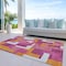 Homeroots 9' X 12' Pink Ivory And Orange Geometric Washable Indoor Outdoor Area Rug 613227 - alternate 9