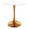 Homeroots 36" White And Gold Metal Dining Table 520863 - alternate 1