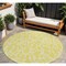 Homeroots 8' Yellow And Ivory Round Geometric Washable Indoor Outdoor Area Rug 599324 - alternate 1