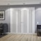 Sartodoors Sliding Closet Double Bi-fold Doors 96 x 96 inches, BASIC 4906 White with Black Glass, Tracks Trim BASIC4906DBF-WS-9696 - alternate 3