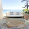 Homeroots 8' Teal Blue And Copper Round Abstract Washable Indoor Outdoor Area Rug 615718 - alternate 7