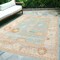 Homeroots 5' X 7' Blue and Orange Floral Stain Resistant Indoor Outdoor Area Rug 531497 - alternate 1