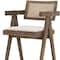 Homeroots 30" Off White and Brown Fabric and Solid Wood Low Back Bar Height Bar Chair 605935 - alternate 5