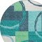 Homeroots 8' Teal Blue And Green Round Geometric Washable Indoor Outdoor Area Rug 612595 - alternate 8