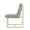 Homeroots Set of Two Tufted Gray And Gold Upholstered Velvet Dining Side Chairs 545048 - alternate 9