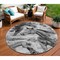 Homeroots 8' Gray And Silver Round Horse Washable Indoor Outdoor Area Rug 618699 - alternate 1