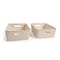 Azar Displays Medium Wheat Lined Textured Plastic Storage Tote Bin with Handles, Decorative Organizer Basket, 2PK 556245-WT-2PK - alternate 1