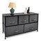 Homeroots 39in Black And Dark Fabric and Steel Accent Chest With Two Shelves And Five Drawers 470353 - alternate 1
