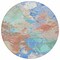 Homeroots 8' Coral Teal Blue And Mint Green Round Abstract Washable Indoor Outdoor Area Rug 618540 - alternate 8