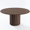 Homeroots 60" Brown Wood Pedestal Base Round Top Dining Table 720947 - alternate 1