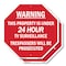 Signmission Warning This Property Is Under 24 H, 10 inch X 10 inch, Aluminum Metal Signs, 2PK OC-A-2PACK-10-318 - alternate 1