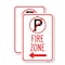 Signmission Fire Zone No Parking Symbol and Left Arrow, 12'' X 18'' 2 Signs, Heavy Gauge Aluminum, 2PK A-1218-2PACK-23974 - alternate 1