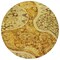 Homeroots 8' Terra Cotta Brown And Gold Round Floral Medallion Washable Indoor Outdoor Area Rug 603205 - alternate 8