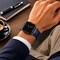 Elegani Alligator-Embossed Leather Band Compatible with Apple Watch 44mm, Blue, Black Buckle LATPAM-BLU-BLK-44 - alternate 4
