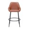 Homeroots Set of Two 30" Brown And Black Faux Leather And Steel Bar Height Bar Chairs 555707 - alternate 9