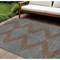 Homeroots 8' X 10' Brown And Aqua Geometric Washable Indoor Outdoor Area Rug 598731 - alternate 1