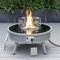 Leisuremod Walbrooke Outdoor Patio Aluminum Round Slats Design Fire Pit Side Table with Lid & Fire Glass, Grey WGRS-29-GL - alternate 10