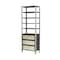 Homeroots 32" Dark Brown Solid Wood and Mirrored Glass Four Tier Bookcase with Three Drawers 611031 - alternate 1