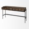 Homeroots 56" Brown and Black Solid Wood and Metal Console Table With Four Drawers 380193 - alternate 8